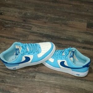 Blue and White Sneakers